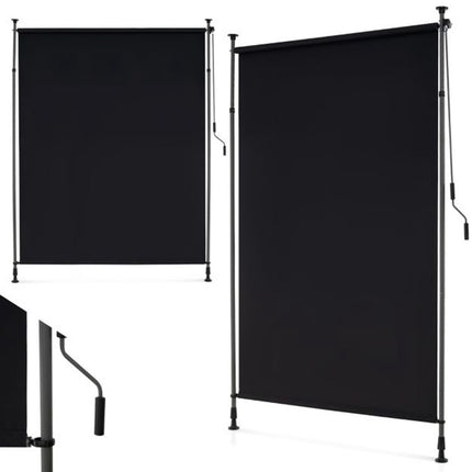 Einziehbare vertikale Terrassen-Sonnenschutzmarkise, Kurbel, 150cm