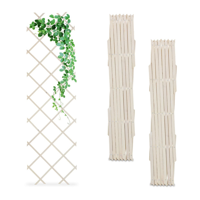 Treillis rétractable en bois, lot de 3