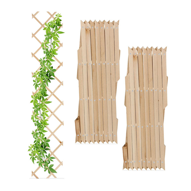 Treillis rétractable en bois, lot de 3