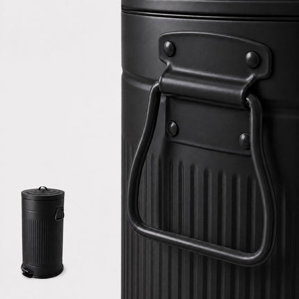 Retro Pedal Bin 30 L with Soft-Close Lid, Vintage Design, Black
