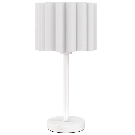 Lampe de table de style rétro, abat-jour en plastique blanc, douille E27