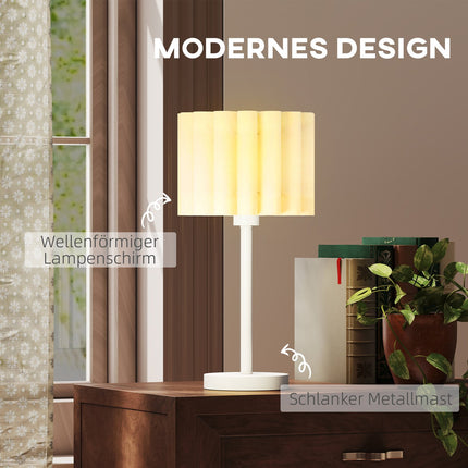 Lampe de table de style rétro, abat-jour en plastique blanc, douille E27