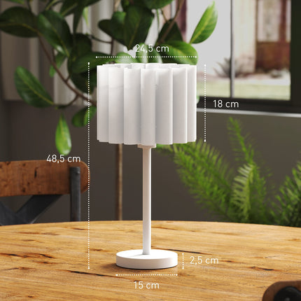 Lampe de table de style rétro, abat-jour en plastique blanc, douille E27