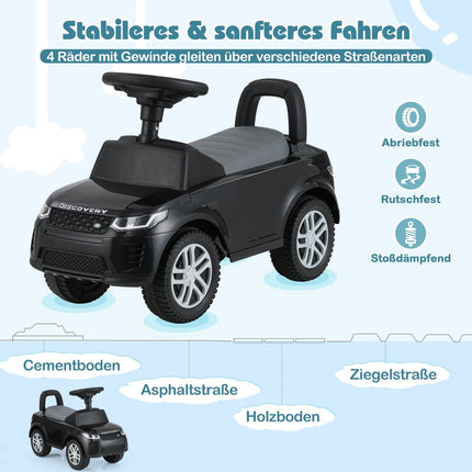Voiture à enfourcher avec rangement - Jouet à pousser noir pour enfants