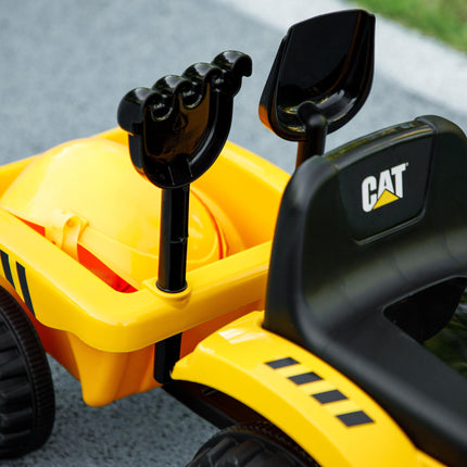 Pelleteuse électrique à pédales avec pelle et remorque, jaune, 1-3 ans