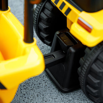 Pelleteuse électrique à pédales avec pelle et remorque, jaune, 1-3 ans