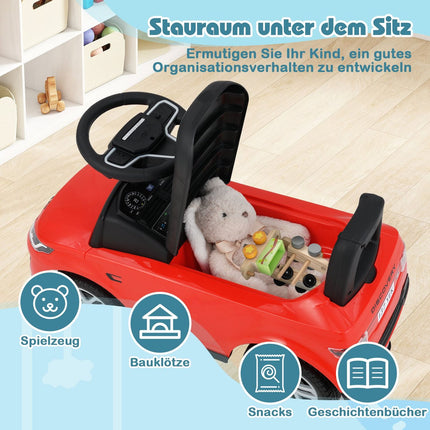 Voiture jouet à enfourcher avec rangement, rouge - Sûre et amusante pour les enfants