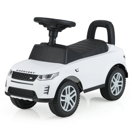 Voiture jouet à enfourcher avec rangement, blanche, sans danger pour les tout-petits