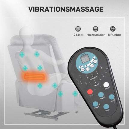 Aufstehsessel mit Massagefunktion, 90x93x110cm, hellgrau
