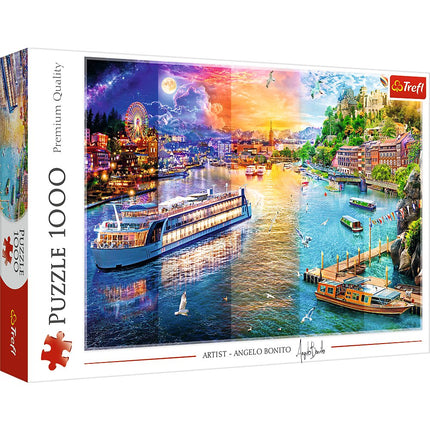 Puzzle Croisière fluviale, 1 000 pièces, amusant pour tous les âges