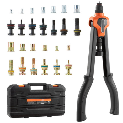 Rivet Nut Tool Kit, 13 Mandrels, 130 Nuts, Case