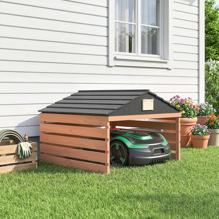 Garage en bois pour tondeuse robotisée, résistant aux intempéries, 79 x 74 x 54 cm