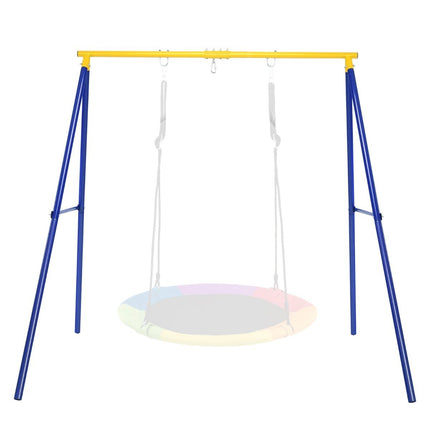 Robustes Metall Schaukelgestell A-Rahmen Gartenschaukelgestell 194 x 184 x 180 cm Blau + Gelb