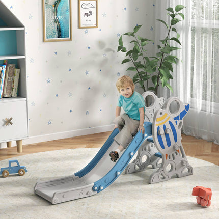 Toboggan pour enfants sur le thème des fusées avec échelle antidérapante, capacité de 30 kg