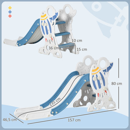 Toboggan pour enfants sur le thème des fusées avec échelle antidérapante, capacité de 30 kg