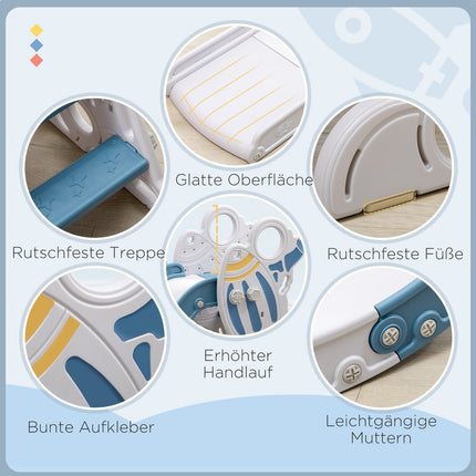 Toboggan pour enfants sur le thème des fusées avec échelle antidérapante, capacité de 30 kg