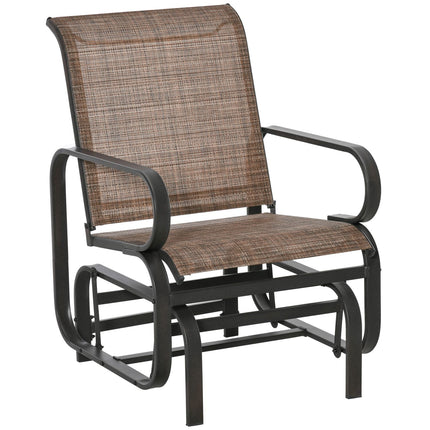 Chaise À Bascule Chaise De Jardin Relax Balançoire De Jardin Acier Textline Marron 62X75X91.5Cm
