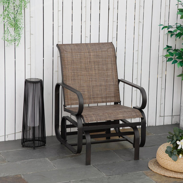 Chaise À Bascule Chaise De Jardin Relax Balançoire De Jardin Acier Textline Marron 62X75X91.5Cm