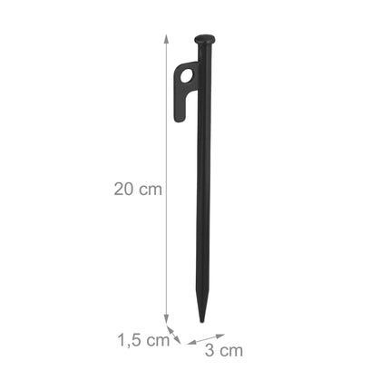 Rock Pins schwarz 12er Set