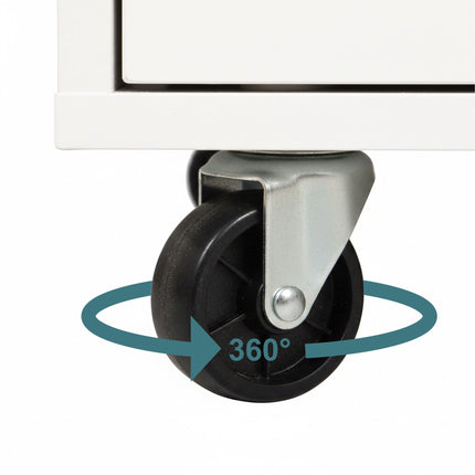 Conteneur à roulettes à 5 tiroirs, solution de rangement mobile pour bureau