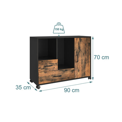 Rollschrank mit 2 Schubladen & 4 Ablagen