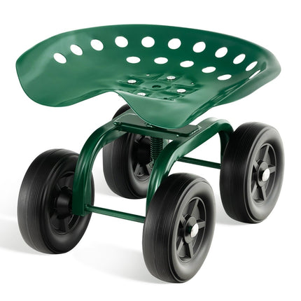 Siège de jardin roulant avec chaise pivotante et réglable