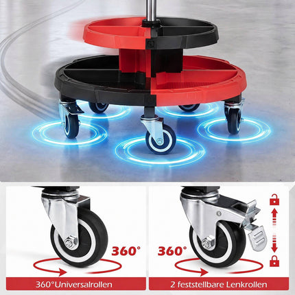 Tabouret roulant de mécanicien avec siège rembourré, capacité de 150 kg