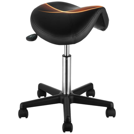 Rolling Saddle Stool with Wheels, 400 Lb, Adjustable Height