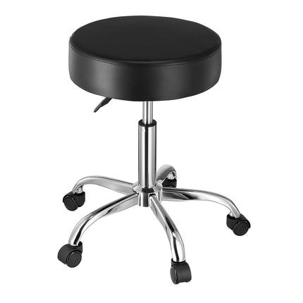 Rolling Stool With Wheels, 450 lb, Adjustable PU Leather