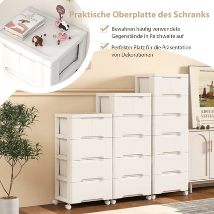 Rollbarer Aufbewahrungsschrank mit 6 Schubladen, PP-Material
