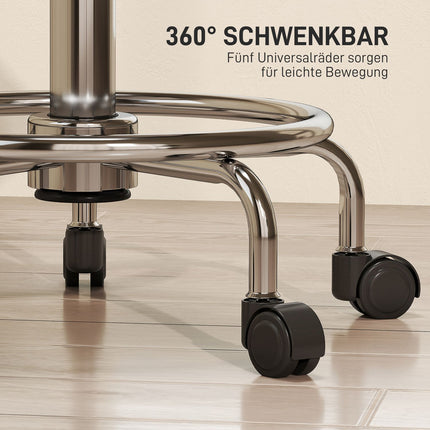 Höhenverstellbarer Drehhocker mit Rückenlehne, schwarz, 59-75 cm