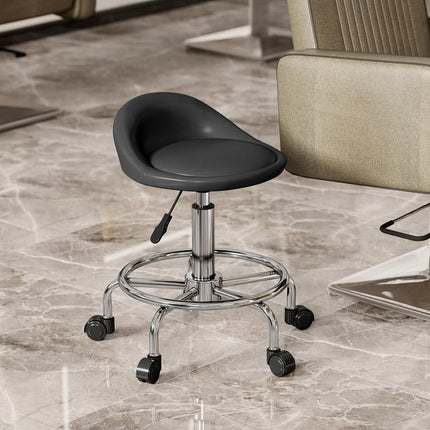 Höhenverstellbarer Drehhocker mit Rückenlehne, schwarz, 59-75 cm