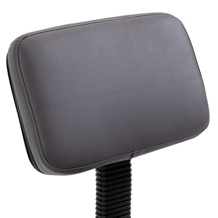 Height-adjustable rotating stool in gray artificial leather
