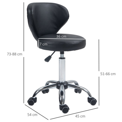 Drehbarer Massagestuhl – verstellbarer ergonomischer Sitz, schwarzes Kunstleder