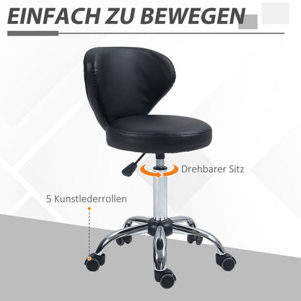 Drehbarer Massagestuhl – verstellbarer ergonomischer Sitz, schwarzes Kunstleder