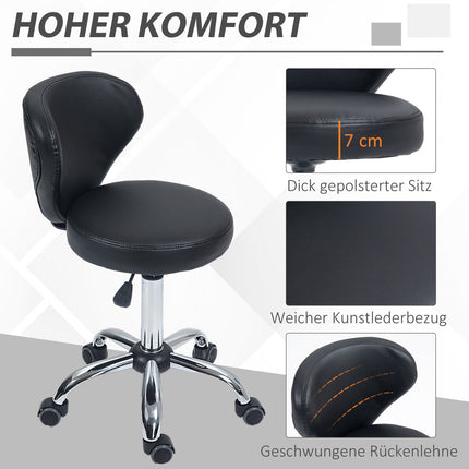 Drehbarer Massagestuhl – verstellbarer ergonomischer Sitz, schwarzes Kunstleder