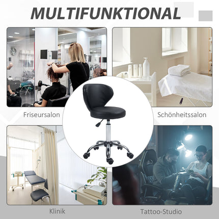 Drehbarer Massagestuhl – verstellbarer ergonomischer Sitz, schwarzes Kunstleder