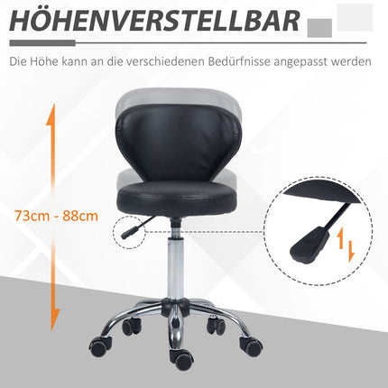 Drehbarer Massagestuhl – verstellbarer ergonomischer Sitz, schwarzes Kunstleder