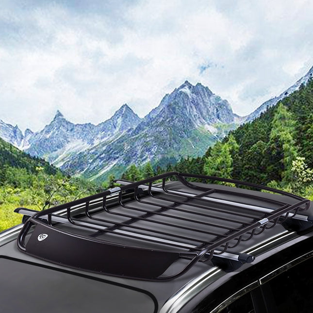 Panier de toit universel au design aérodynamique pour voiture, 120 x 98 x 17 cm, noir