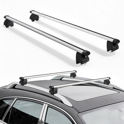 Roof Rack Cross Bars, 90 kg, Universal Lockable Aluminum