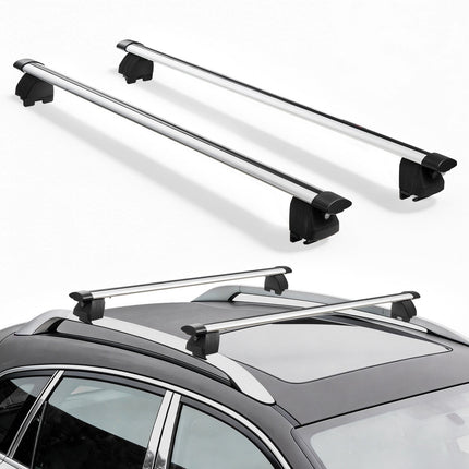 Roof Rack Cross Bars, Lockable Aluminum, 165 lb, Universal