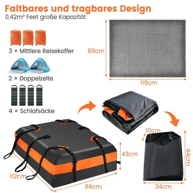 Dachgepäcktasche für alle Fahrzeuge Dachbox mit 450 L Fassungsvermögen