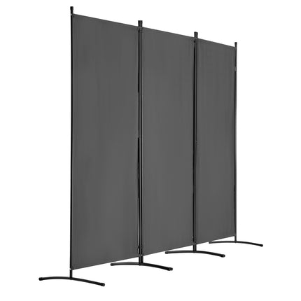 Room Divider Screen, 3-Panel Folding Privacy Screen, Gray