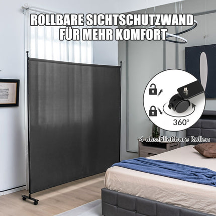 Raumteiler mit Paneel, 184x30x184 cm, Grau