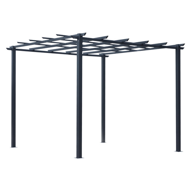 Black Metal Garden Arch Trellis, Weather Resistant, 2.97x2.95x2.3M
