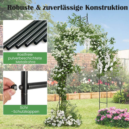 Arche de jardin en métal pour rosiers de style gothique, arche de rosiers en treillis 125 x 39 x 287 cm