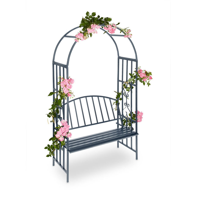 Arche à rosiers avec banquette pour 2 personnes