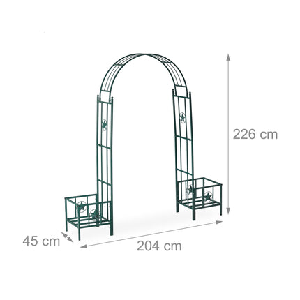Arche à rosiers avec jardinières