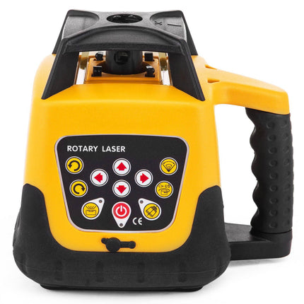 Rotary Laser Level Kit, Red Beam, Self-Leveling, Receiver