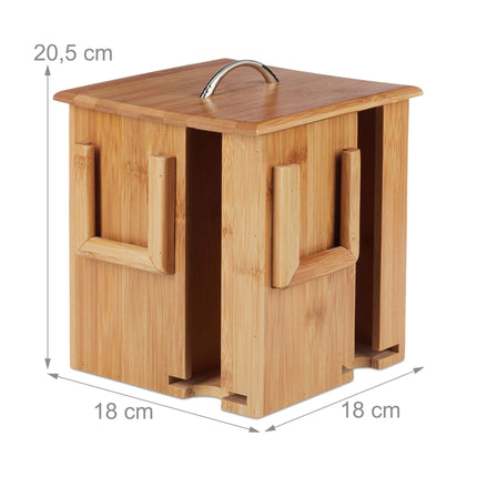 Drehbare Teebox aus Bambus